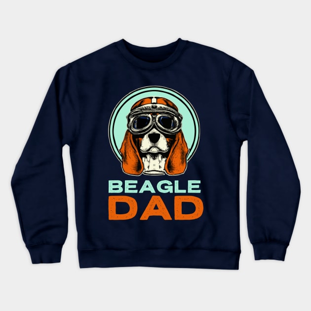 Begale Dad Vintage Dog Owner Retro Dog Father Crewneck Sweatshirt by BetterManufaktur